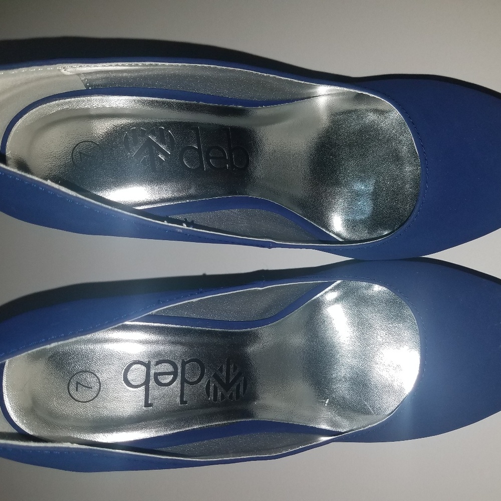 Deb Blue Suede Heels